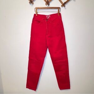 Vtg Guess USA by Georges Marciano Women's Vibrant Red High Rise Straight Jeans